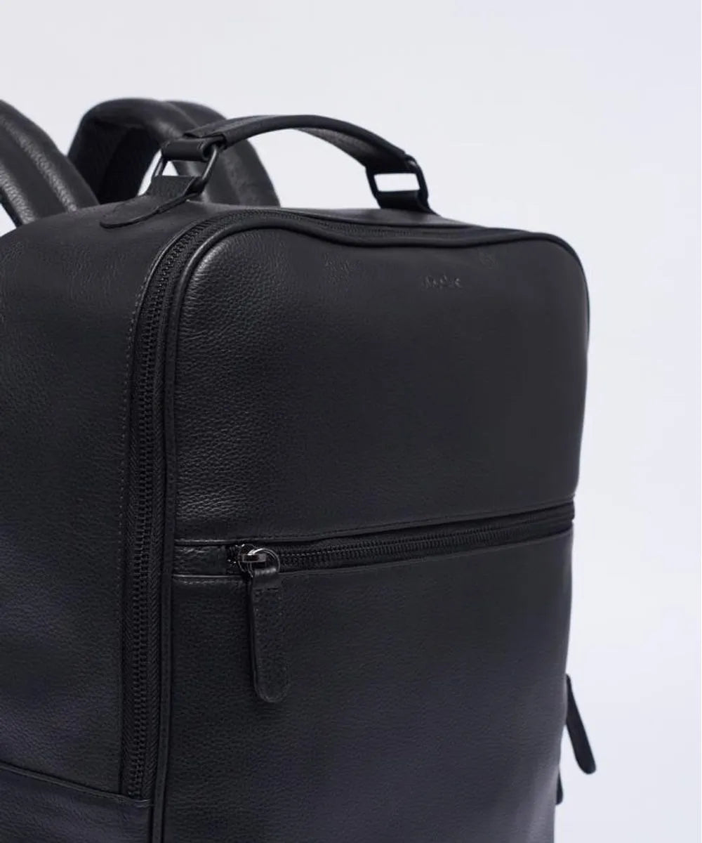 Lederrucksack Minimal – Schwarz
