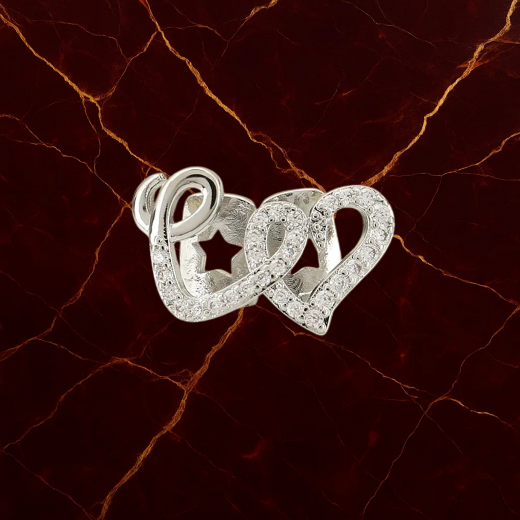 Iced Double Heart Tooth Grillz