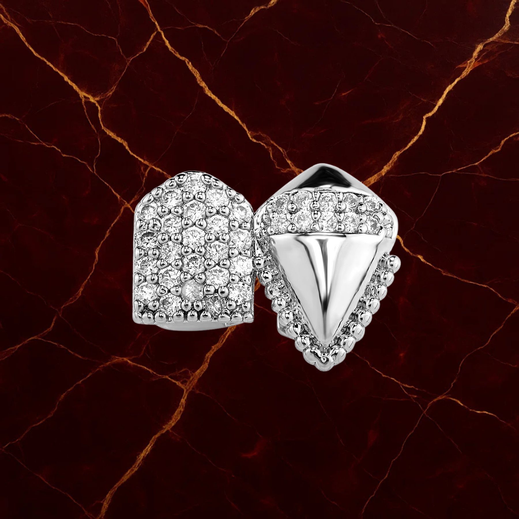 Iced Dual Tooth Canine Grillz