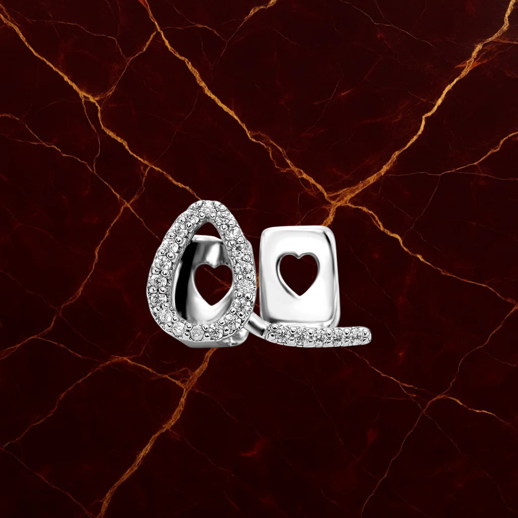 Iced Out Hollow Heart Grillz