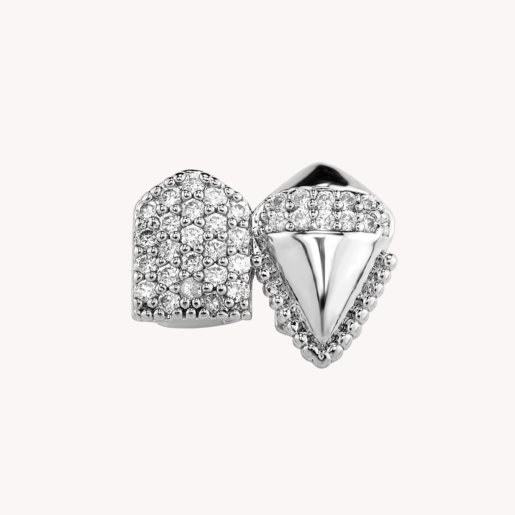 Iced Dual Tooth Canine Grillz