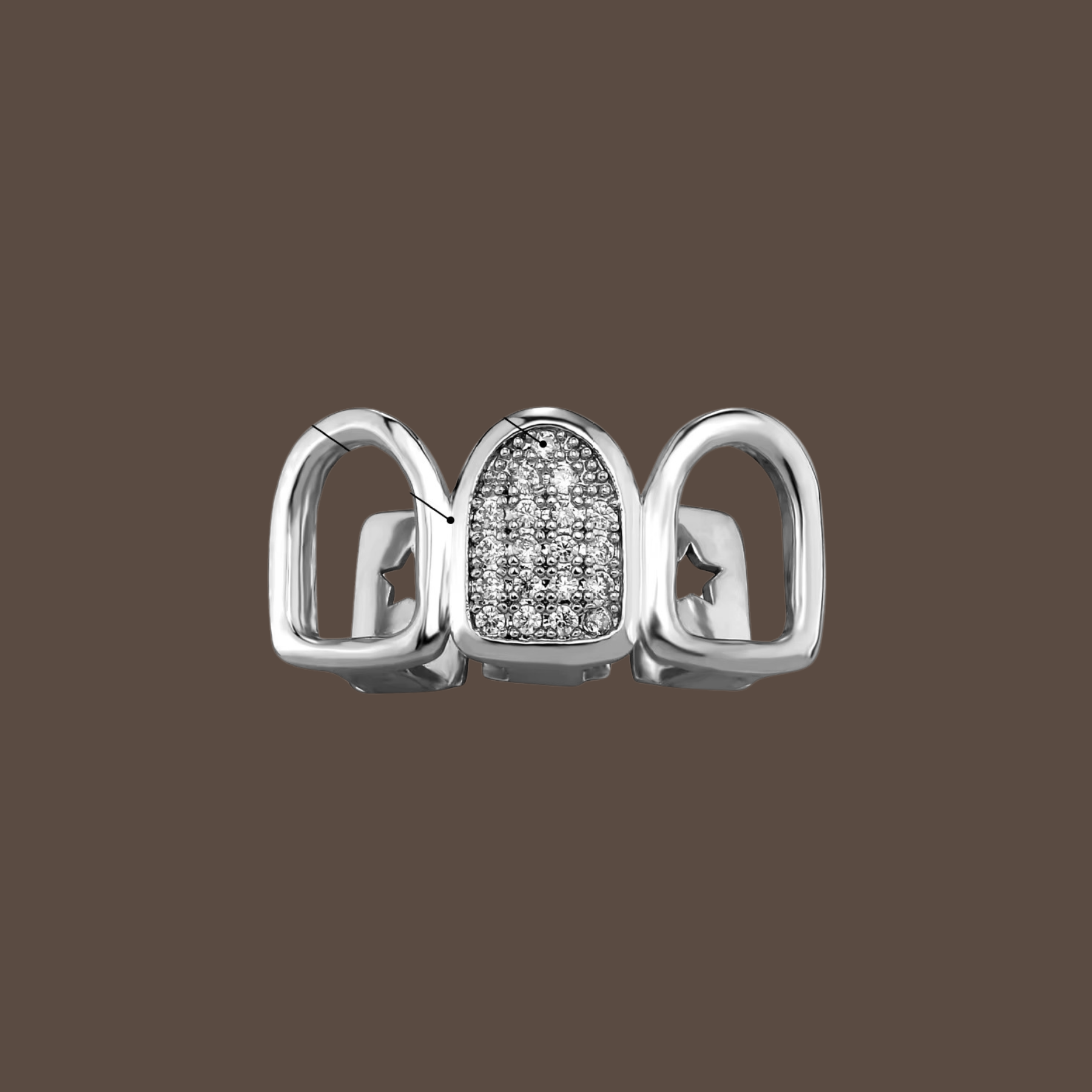 3 Hollow Iced Grillz