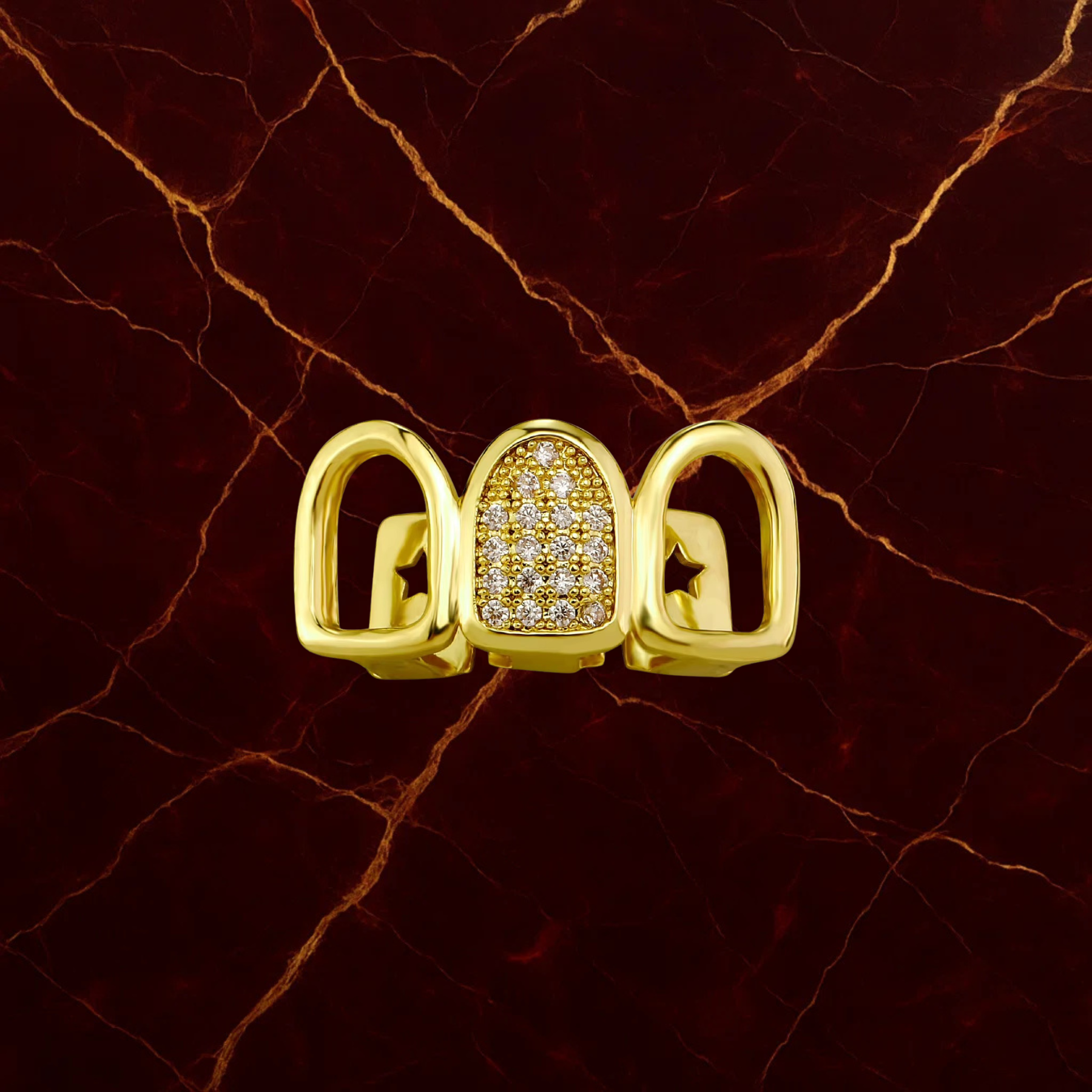 3 Hollow Iced Grillz