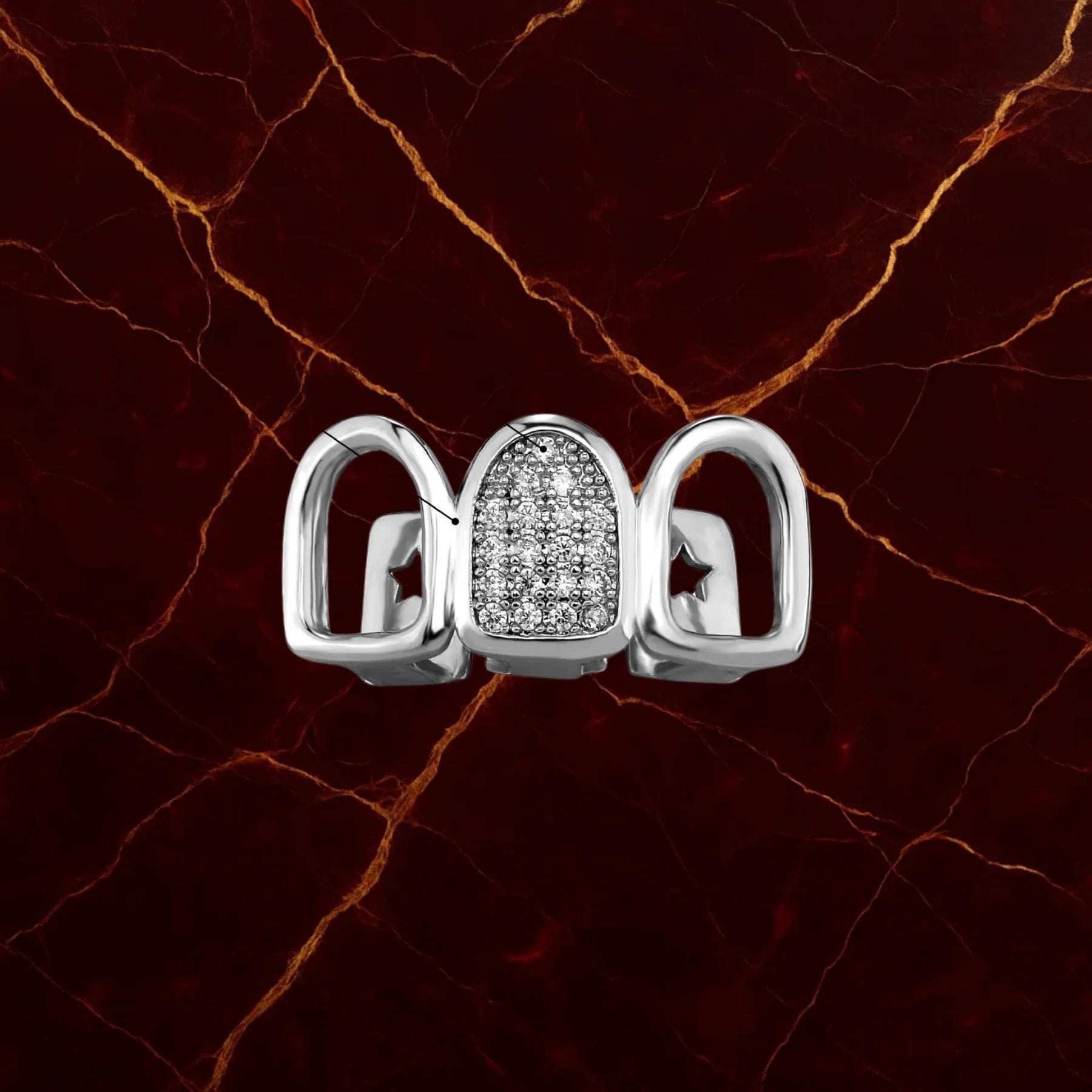 3 Hollow Iced Grillz