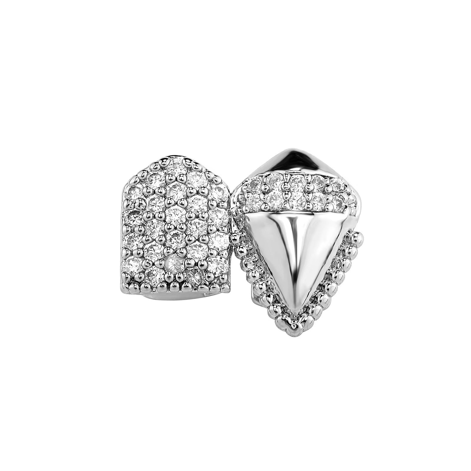 Iced Dual Tooth Canine Grillz